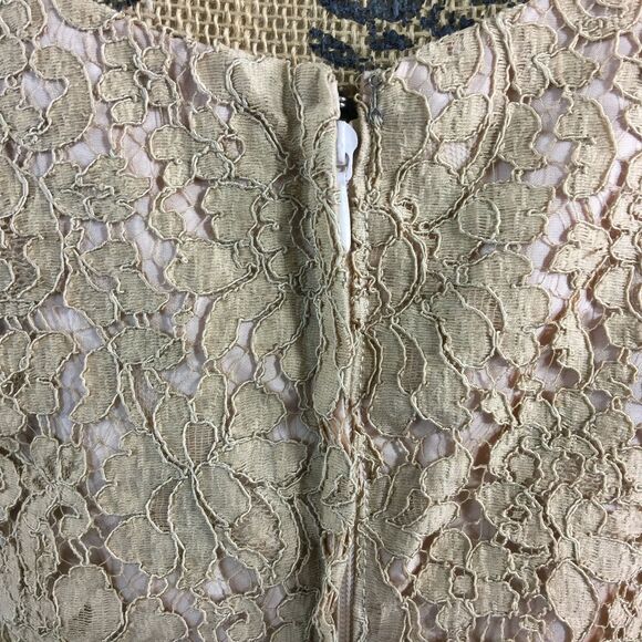VTG Siegelstoff Haute Couture Modele Dress Beige Lace Long Pencil Crop Jacket - Picture 7 of 10